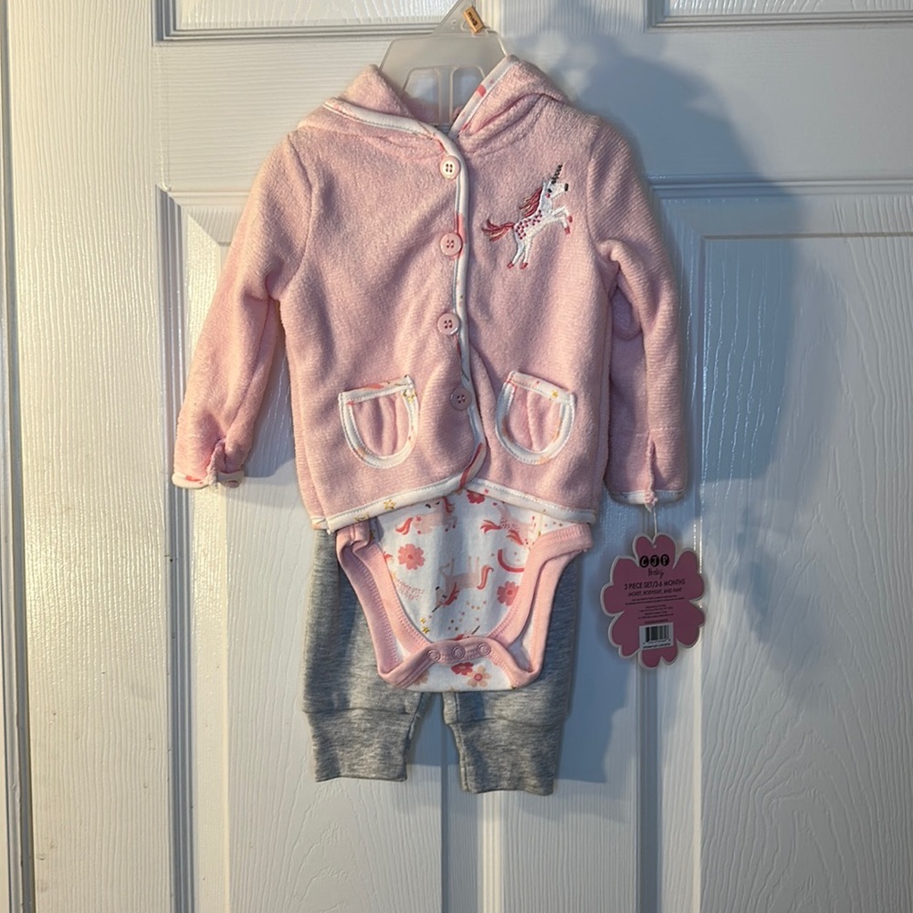 3 piece baby winter set unicorn